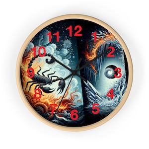 Scorpio Zodiac Wall Clock: Cosmic Design, Astrology Home Decor
