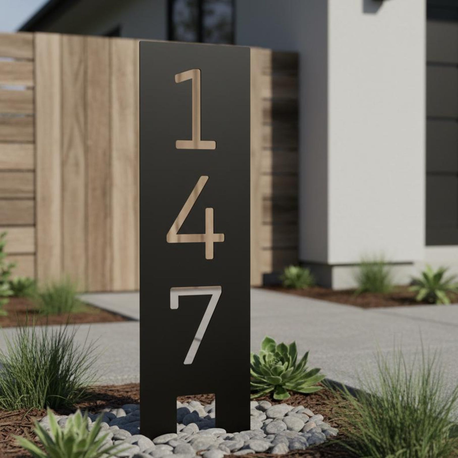 Custom House Number Sign,modern Metal Address Numbers,metal Address ...