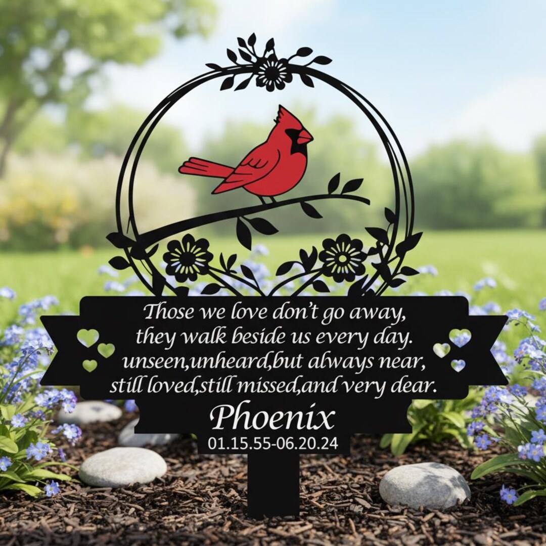 Custom Cardinal Memorial Sign,metal Memorial Plaque Grave Stake,custom ...