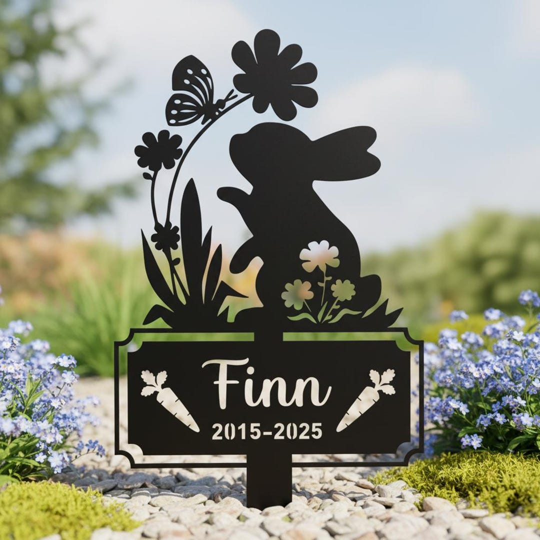 Peter Rabbit Headstone Custom Rabbit Grave Marker,personalized Pet Memorial Stake,metal Rabbit ...
