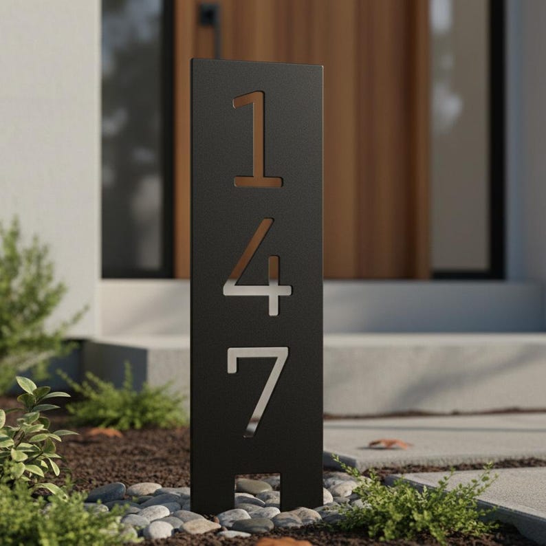 Custom House Number Sign,modern Metal Address Numbers,metal Address ...