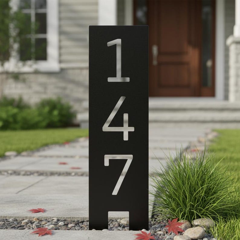 Custom House Number Sign,modern Metal Address Numbers,metal Address ...