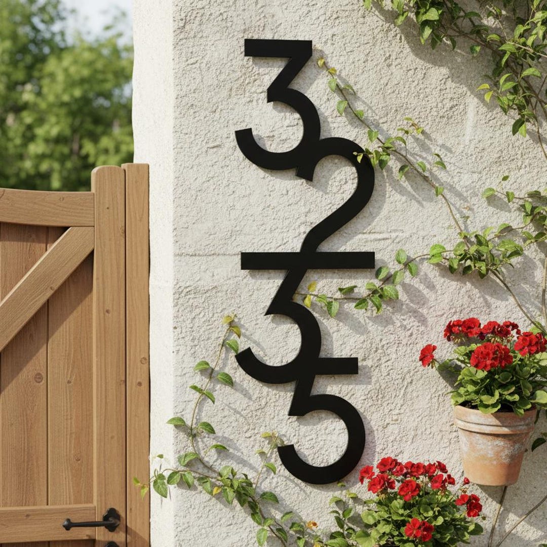 Custom House Number Sign,modern Metal Address Numbers,metal Address ...