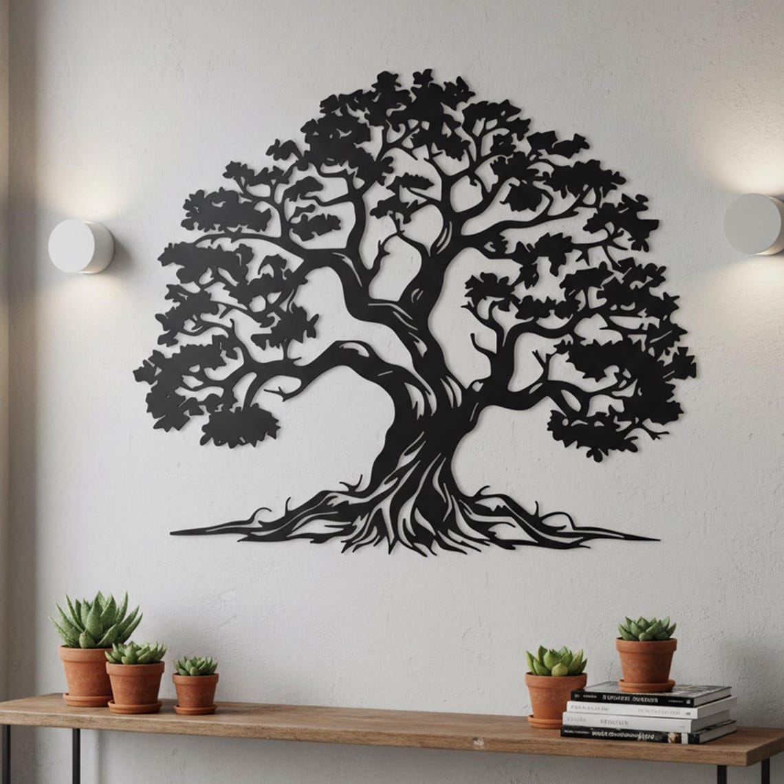 Nature Inspired Tree Art,family Wall Tree Decor,minimalist Metal Tree ...