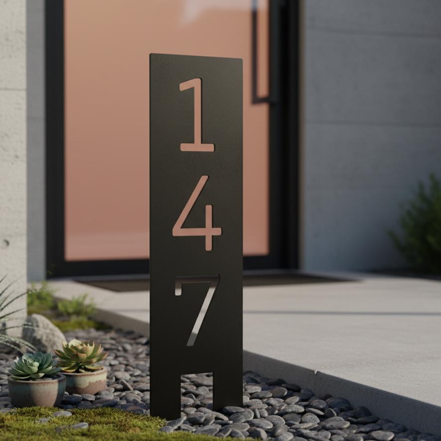Custom House Number Sign,modern Metal Address Numbers,metal Address ...