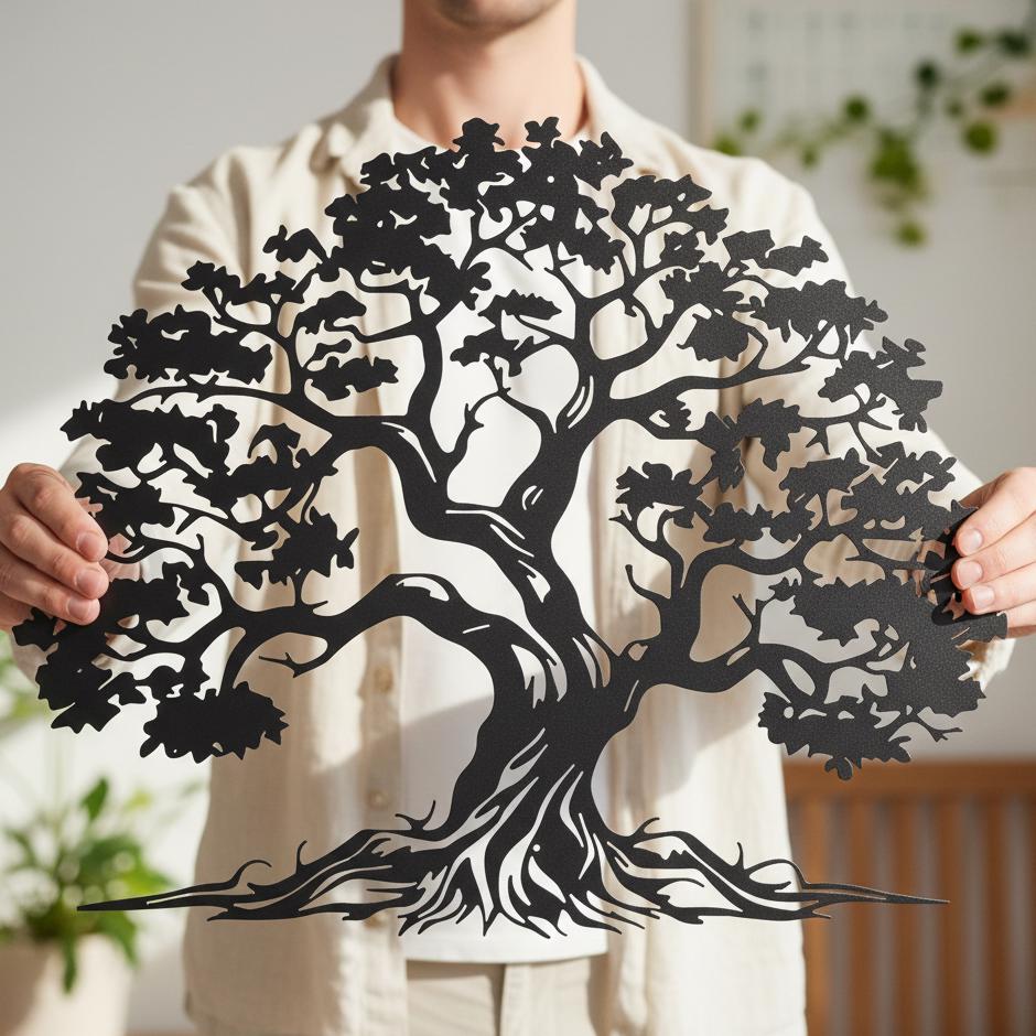 Nature Inspired Tree Art,family Wall Tree Decor,minimalist Metal Tree ...