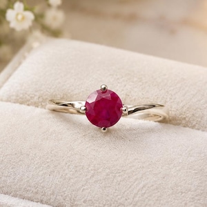 Ruby Ring for Women, Natural Ruby Gemstone Ring, Red Ruby Statement Ring, Handmade Gemstone Jewelry, Gift for Her, July Birthstone
