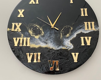 Resin clock, modern clock, design clock, wall clock, kitchen clock, living room clock, office clock