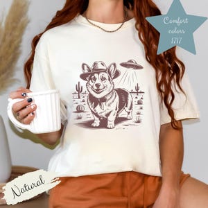 Corgi Western Shirt, Comfort Colors shirt, Corgi Vintage Tee, Retro T-Shirt, Cowboy TShirt, Wild West, Gift For Dog Mom, Funny Dog Tee
