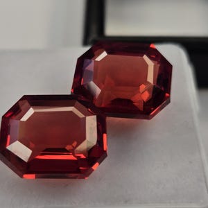 Natural Ruby Gemstones – Radiant Cut, Red, 17-19 Ct Pair (Brazil)
