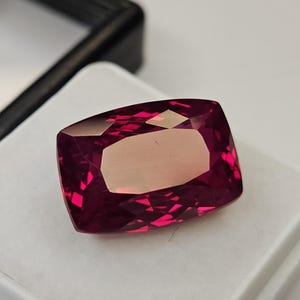 Long Cushion Cut Mozambique Ruby 14 Ct, Natural Loose Ruby Gemstone, Deep Red Precious Stone for Ring, July Birthstone Gift