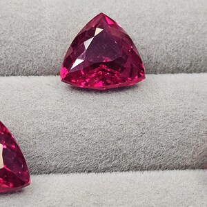Mozambique Ruby Triplet Gemstones – Trillion Cut, Natural Loose Red Ruby Set