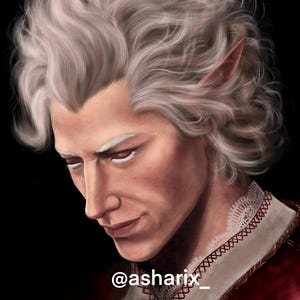 Astarion ”Ethereal” Baldur’s Gate 3 Fanart Print l BG3 Digital Art | BG3 Fanart | Astarion Art Print | BG3 Portraits | Digital Portrait