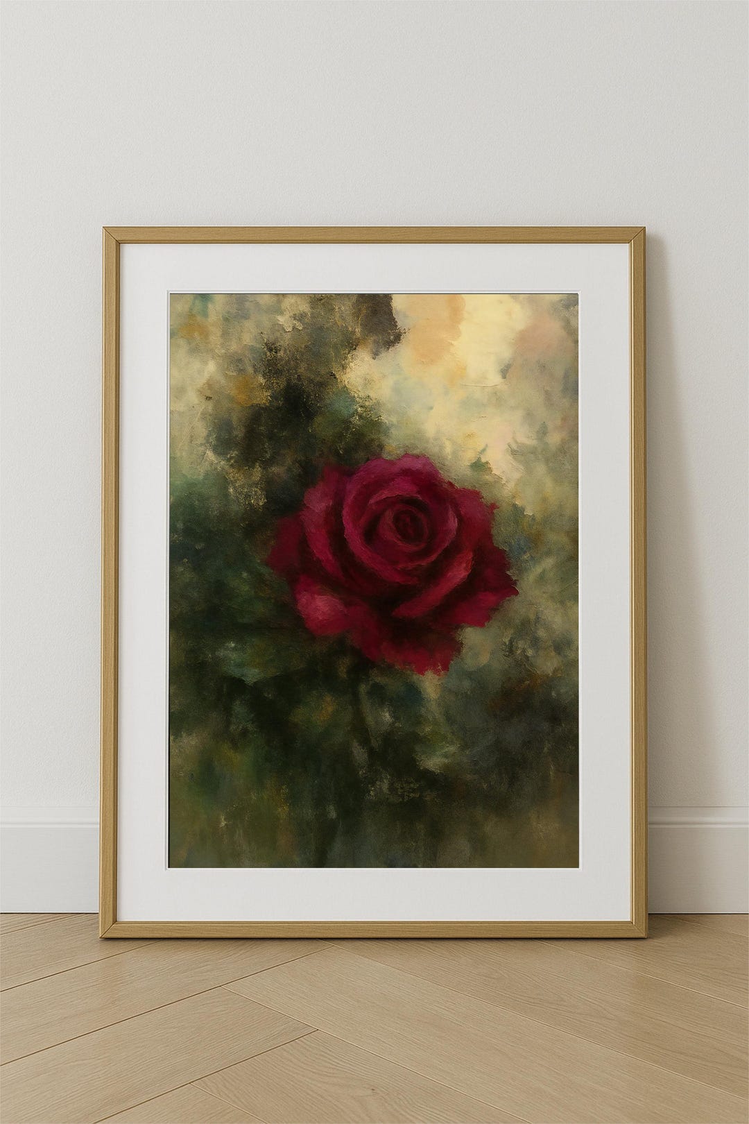 Printable Red Rose Painting – Romantic Floral Wall Art - Etsy