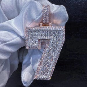 Number 7 Diamond Pendant - Etsy