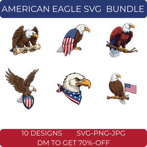 American Eagle SVG, Bald Eagle Svg, Eagle with American Flag Svg, Eagle Head SVG, 4th of July SVG, We The People Svg
