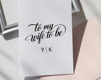 to my wife to be on our wedding day card, wedding day card personalised, card for bride from groom, to my husband card