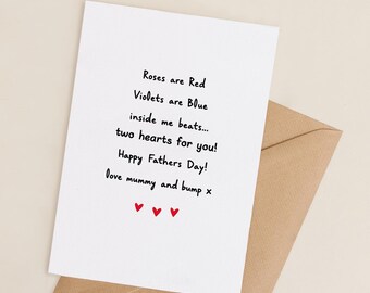 Fathers day card from the bump, Fathers day card for Daddy, funny father's day cards from bump, father's day card from Mummy
