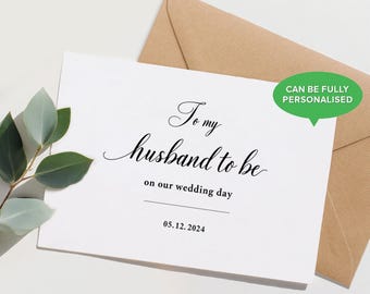 meinem Mann an unserem Hochzeitstag, Karte für zukünftigen Ehemann Hochzeitstag, Bräutigamkarte zum Hochzeitstag, Karte für den Bräutigam von der Braut