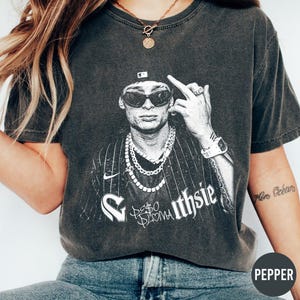 Camiseta vintage Peso Pluma, Dinastia Merch, camiseta gráfica de música mexicana estilo bootleg de los 90, camiseta retro con retrato de doble P