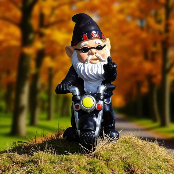 thumbnail image 2 of Middle Finger Gnome Statue 7.8in, Naughty Garden Jamaica 2 of 12