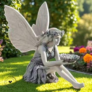 Fairy Angel Statue Resin Decor, Garden Fairy Girl Figurine, Outdoor & Indoor Sculpture, Whimsical Ornament Gift, Resin Craft Home Decor