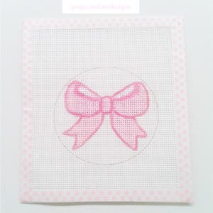 Pink Bow Needlepoint Canvas
