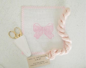 Pink Bow Needlepoint Canvas