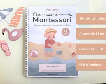 Montessori activity booklet PDF, sea theme, 2-4 years old, French busy book, educational children's workbook, summer vacation at the sea