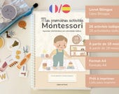 Livret d'activité Montessori bilingue Français/Espagnol, Enfants +18 mois, PDF à imprimer, Cuaderno de actividades Montessori
