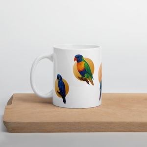 Tropical Parrot Mug – Colorful 4-Parrot Design | Exotic Bird Coffee Cup Gift