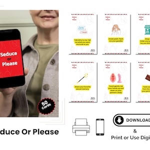 Seduce or Please – 50 Sexy Couple Game Cards, Spicy Digital Foreplay Prompt, Naughty Date Night Printable, Romantic & Dirty Games for Lovers