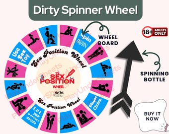 Dirty Spinner Board Game | Printable Sex Position Wheel | Couples Adult Game Night | Naughty Bedroom Game | Sexy Romantic Gift for Him & Her