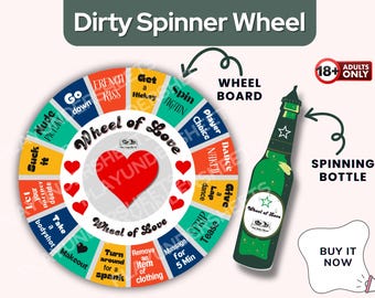 Wheel of Love, Dirty Couple Spinner Game, Digital Adult Game, Spin the Bottle Board, Kinky Printable for Him Her, Drinking Game for Lovers