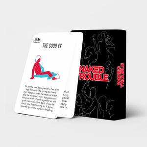 Naked Trouble 50 Sex Position Cards – Dirty Couple Game, Romantic Date Night Gift, Kinky Foreplay Deck, Adult Game for Him & Her