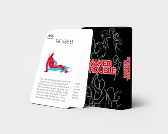 Naked Trouble 50 Sex Position Cards – Dirty Couple Game, Romantic Date Night Gift, Kinky Foreplay Deck, Adult Game for Him & Her