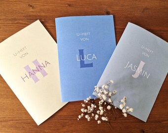 Impfpass und U-Heft Hülle personalisiert mit Namen - Hülle U-Heft + Impfpass  - Geschenk zur Geburt