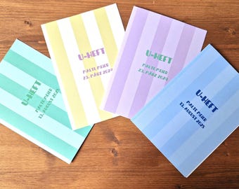 Impfpass und U-Heft Hülle personalisiert mit Namen - Hülle U-Heft + Impfpass  - Geschenk zur Geburt - Streifen