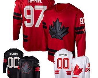 Camisa personalizada da Seleção Canadense de Hóquei para 2026, com nome e número personalizados.