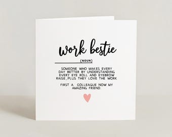 Work Bestie Card, Work Bestie Birthday Card, Leaving Card, Leaving Gift Work Colleague, Work Bestie Gift, Colleague Gift, Co Worker Leaving