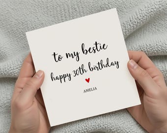 Tarjeta de 30 cumpleaños para mi mejor amiga, tarjeta de 30 cumpleaños para ella, regalo de 30 cumpleaños para mujeres, regalo de 30 cumpleaños para mi mejor amiga, feliz 30 cumpleaños