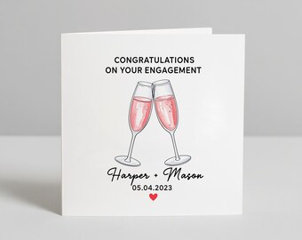 Cartão de Noivado Personalizado, Cartão de Noivado para Casal, Cartão de Parabéns pelo Noivado, Presente de Noivado Personalizado para Amigo