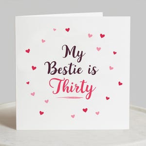My Bestie Is 30, Personalised 30th Birthday Card Best Friend, Best Friend 30th Birthday, 30th Birthday Gift For Bestie, Thirtieth Birthday