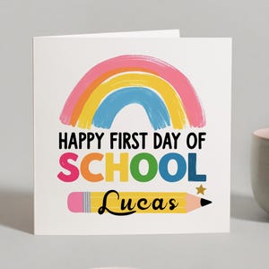 Personalised First Day Of School Gift, Good Luck First Day Of School Card, Happy 1st Day Of School, Back To School Good Luck, Nursery Card