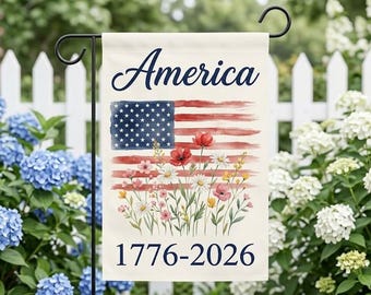 USA 250th Anniversary Garden Flag: 1776-2026 Patriotic Outdoor Decor, American Semiquincentennial Yard Banner