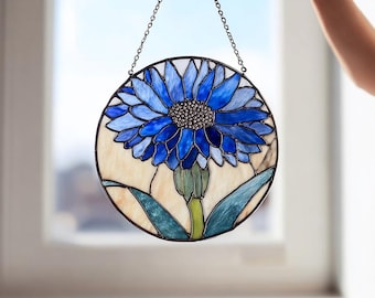 Kornblumen Sonnenfänger, Blumen Wohnkultur, Mama Geschenk, Geschenk für Kornblumen Liebhaber, Kornblumen Liebhaber Geschenk