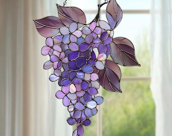 Acchiappasole in acrilico a forma di fiore di glicine, da appendere alla finestra con motivo floreale viola, elegante regalo per gli amanti del giardino e dell'arredamento della casa, amanti dei fiori