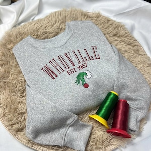 CHRISTMAS EMBROIDERED SWEATSHIRT Christmas Sweatshirt Stocking Stuffer Gift for Friends Christmas Gift for Christmas Embroidered Crewneck