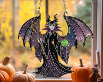 Decorazione acchiappasole Disney Maleficent Villain Horror, arazzo da finestra Principessa Bella Addormentata, arazzo da finestra Magico WDW Epcot