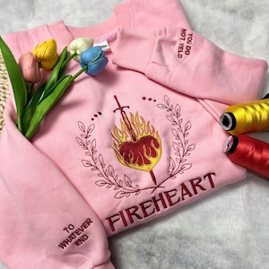 Fireheart Embroidered Sweatshirt: Throne of Glass Bookish Shirt